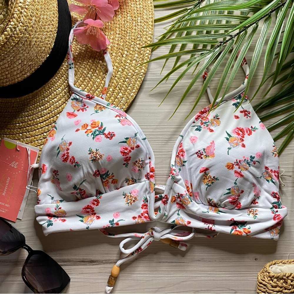 Maaji • Dainty Floral Banded Tri Reversible Bikini Top